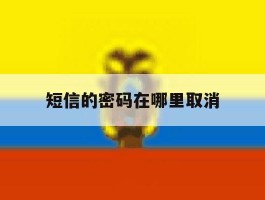 短信的密码在哪里取消
