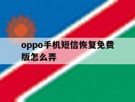 oppo手机短信恢复免费版怎么弄