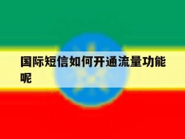 国际短信如何开通流量功能呢