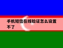 手机短信在线验证怎么设置不了