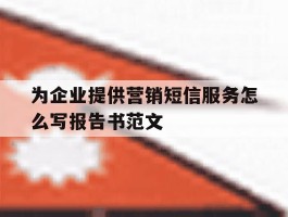 为企业提供营销短信服务怎么写报告书范文的简单介绍