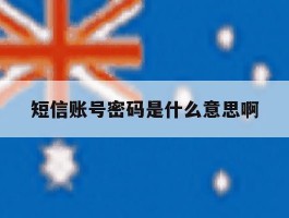 短信账号密码是什么意思啊