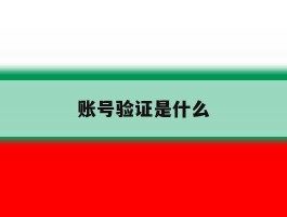 账号验证是什么