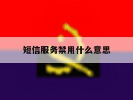 短信服务禁用什么意思