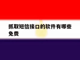 抓取短信接口的软件有哪些免费