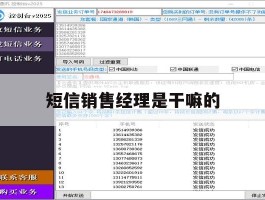 短信销售经理是干嘛的
