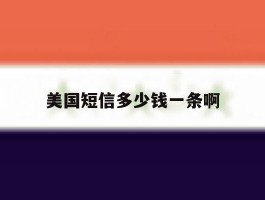 美国短信多少钱一条啊