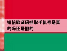 短信验证码抓取手机号是真的吗还是假的