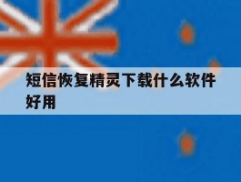 短信恢复精灵下载什么软件好用